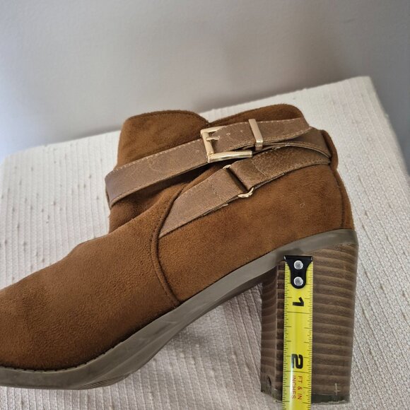 Rusty Brown Faux Suede Booties - Picture 12 of 12